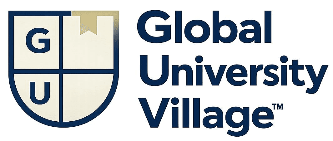 Global University Village logo supplied by client
