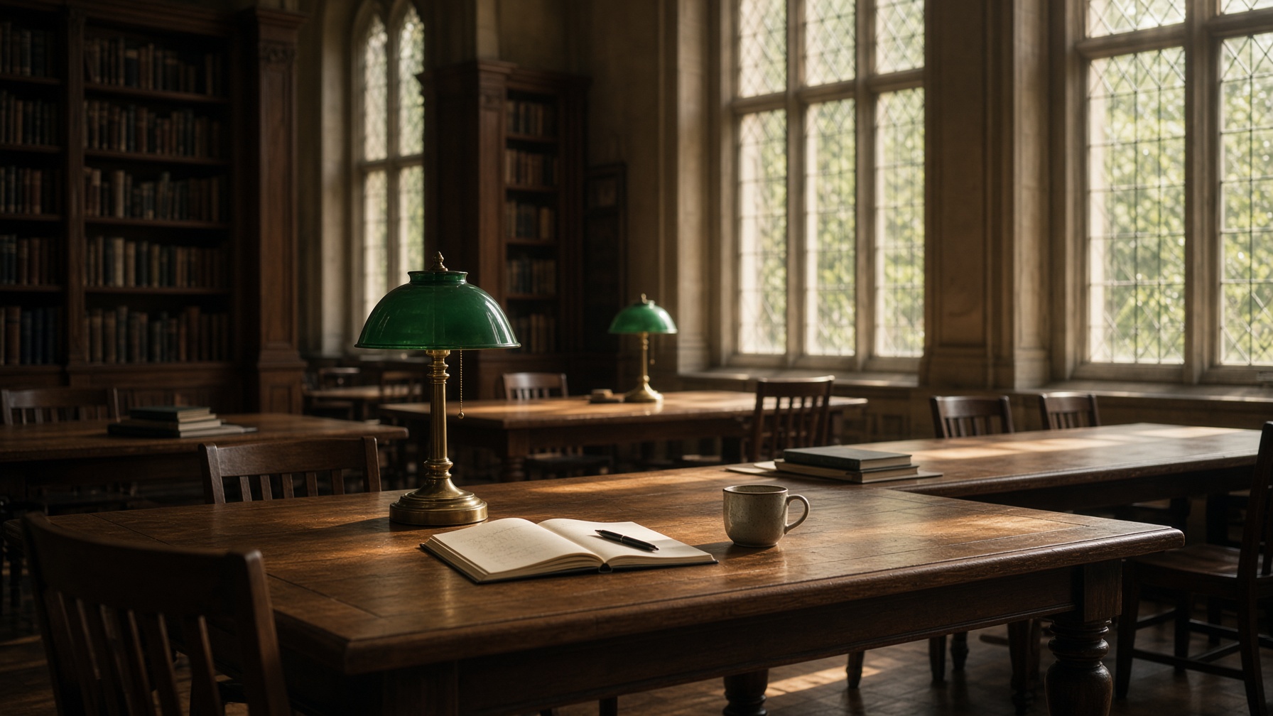 A quiet university reading room